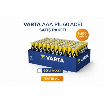 Varta AAA İnce Kalem Pil 1.5V Super Heavy Duty R03 Çinko Karbon 2li 30 Paket