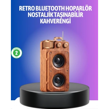 Vintage Tasarımlı Bluetooth Hoparlör Uzun Pil Ömürlü ve FM Destekli