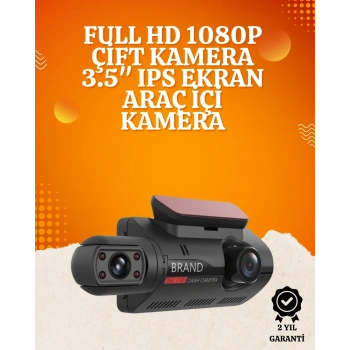 WiFi Destekli Araç Kamerası – 3 inç Ekran, 1080P Ön ve 720P İç Kamera