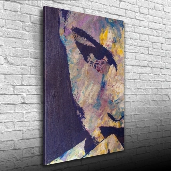 Yağlıboya Kadın Portre Gri Tonlarda Kanvas Tablo 50 x 70