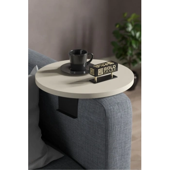 Yan Sehpa Ayarlanabilir Tepsi Dekoratif Modern Tepsi Krem