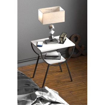 Yan Sehpa Komodin Metal Ayak BEYAZ