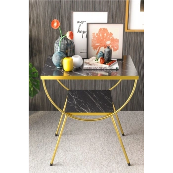 Yan Sehpa Komodin Metal Ayak Gold Bendir