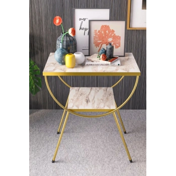 Yan Sehpa Komodin Metal Ayak Gold Efes