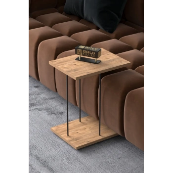 Yan Sehpa Tekerlekli Servis Sehpası HND Dikdörtgen Atlantik çam