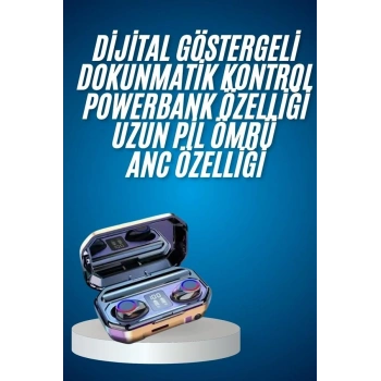 Yeni Nesil Bluetooth Kulaklık Uzun Pil Ömrü El Fenerli Dijital Şarj Göstergeli