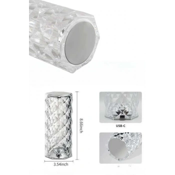 Yeni Nesil Modern Kristal Masa ve Gece Lambası Dokunmatik Renk Değiştirebilen