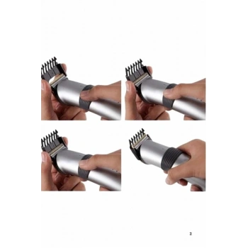 Yeni Nesil Profesyonel Şarjlı Saç Sakal Tıraş Makinesi Ayarlanabilir 4 Taraklı