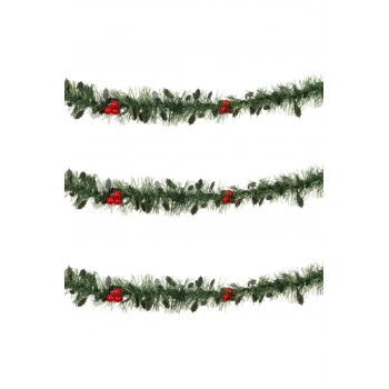 Yılbaşı Ökseotu Meyveli Noel Yeşili Garland 3m*7cm