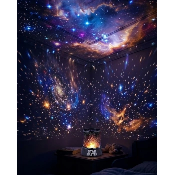 Yıldız Projeksiyon Gece Lambası Renkli Galaksi Işık Projektörü