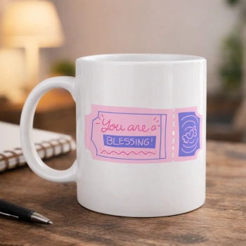 You Are a Blessing Yazılı Porselen Kupa Model 32 – Anlamlı Hediye Kupası, Sevdiklerine Moral Veren Şık Kahve Kupası