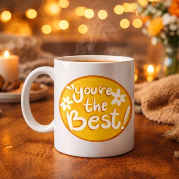 Youre The Best Yazılı Porselen Kupa MODEL 123 – Motive Edici Tasarım, Özel Hediye Fikri, Kahve & Çay Kupası