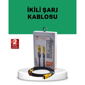 Yüksek Hızlı 65W Güç Çıkışlı Çoklu Cihaz Uyumlu Şarj Kablosu
