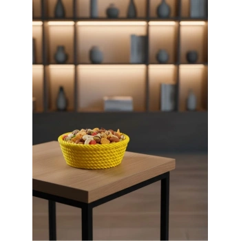 Yuvarlak Çerezlik Sarı Şık Tasarım ve Kompakt Boyut