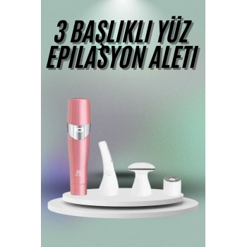 Yüz, Kaş ve Tüm Vücut Epilasyon Aleti3 Başlıklı Epilatör Tüm Cilt Tiplerine Uygun