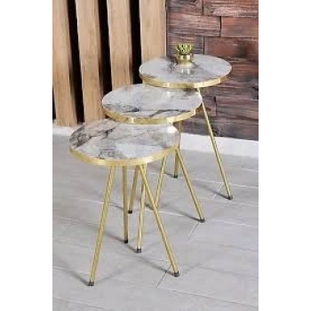 Zigon Sehpa 3 Lü Metal Ayak