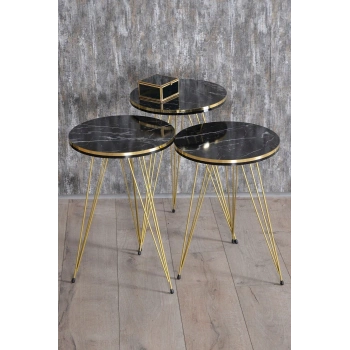 Zigon Sehpa Çift Gold Bendir Tel