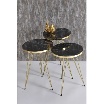 Zigon Sehpa Gold Bendir Tel Ayak