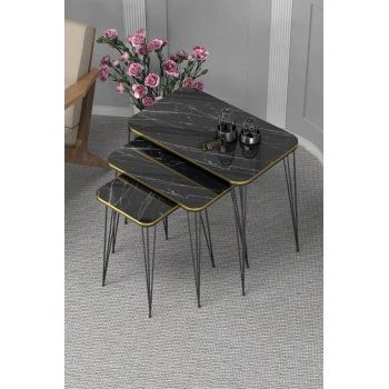 Zigon Sehpa Kr Çift Bendir Tel Siyah Ayak