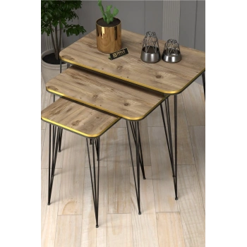 Zigon Sehpa Kr Çift Ceviz Tel Siyah Ayak