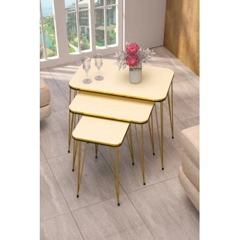 Zigon Sehpa Kr Çift Gold Krem Tel