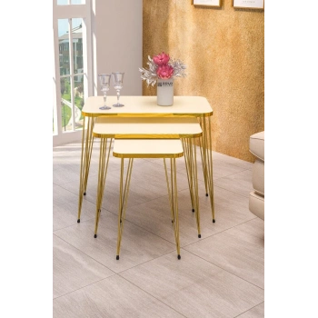 Zigon Sehpa Kr Gold Krem Tel