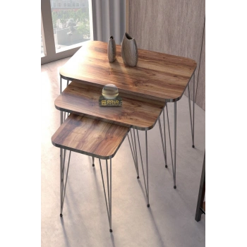 Zigon Sehpa Kr Gümüş Ceviz Tel