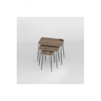 Zigon Sehpa Kr Gümüş Ceviz Tel Siyah Ayak