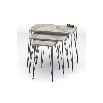 Zigon Sehpa Kr Gümüş Efes Tel Siyah Ayak