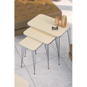 Zigon Sehpa Kr Gümüş Krem Tel