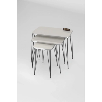 Zigon Sehpa Kr Gümüş Krem Tel Siyah Ayak