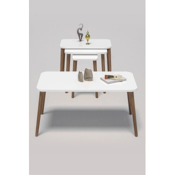 Zigon Sehpa Kr Ve Orta Sehpa Kr Torna Set Beyaz 1201