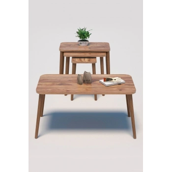 Zigon Sehpa Kr Ve Orta Sehpa Kr Torna Set Ceviz