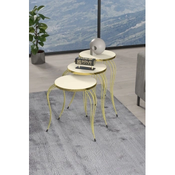 ZİGON SEHPA LÜKENS GOLD KREM