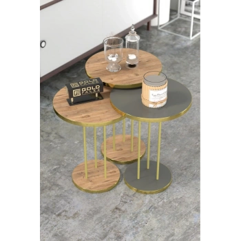 Zigon Sehpa Terra Gold Ceviz Antrasit TRR01