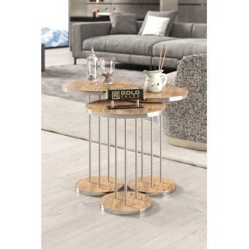 Zigon Sehpa Terra Gümüş Ceviz