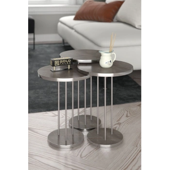 Zigon Sehpa Terra Gümüş Gordion