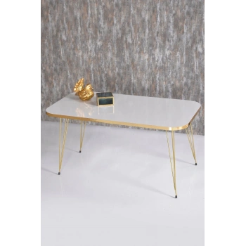 Zigon Sehpa Ve Orta Sehpa Kr Set Gold Beyaz Tel