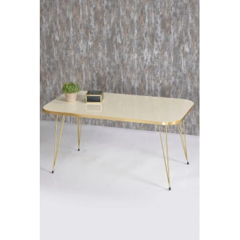 Zigon Sehpa Ve Orta Sehpa Kr Set Gold Krem Tel