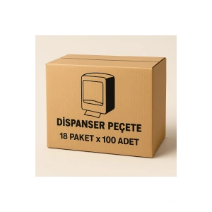 1 KOLİ Z KATLAMA DİSPANSER PEÇETE - KAĞIT HAVLU- 21X17CM- 1800 ADET- 100ADET X18 PAKET