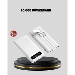 20.000 mAh 4 Çıkışlı LED Göstergeli Hızlı Şarj Powerbank