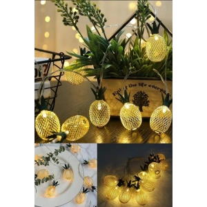 2m 10 Led 2 Kademeli Ananas Led Işık Pilli