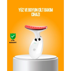 3 Modlu Boyun ve Yüz Bakım Cihazı – EMS, Temizleme, Sıcak Masaj ve Renkli Işık Terapi Özellikli
