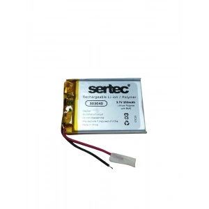 Sertec 303040 3.7V 350 MAh Li-Polymer Pil (Devreli/1.5A)
