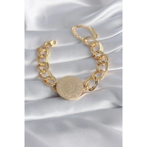 316L Çelik Gold Renk Tam Altın Model Samanyolu Kadın Bileklik