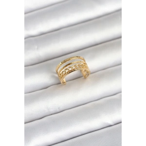 316L Çelik Gold Renk Zincirli Vintage Model Kadın Yüzük