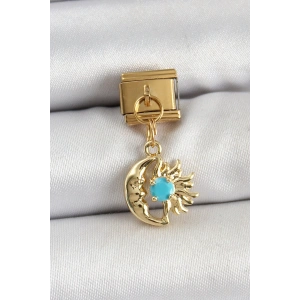 316L Çelik Sallantılı Ay Ve Güneş Model Gold Renk Nomination Charm