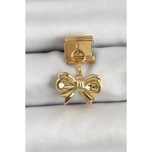 316L Çelik Sallantılı Fiyonk Model Gold Renk Nomination Charm