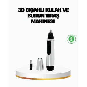 3D Bıçaklı Burun ve Kulak Tıraş Makinesi Pil ile Çalışan Taşınabilir Model