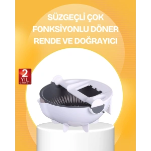 5 Fonksiyonlu Döner Süzgeçli Rende ve Dilimleyici Aparat